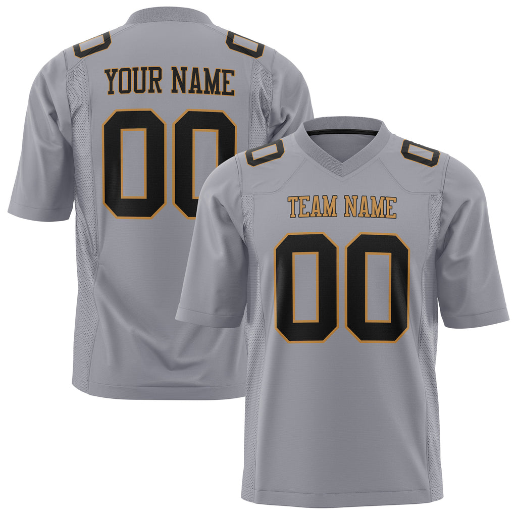 Custom Gray Black Solid Colour Football Jersey FT01240725GR169