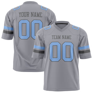 Custom Gray Light Blue Solid Colour Football Jersey FT01240725GR172