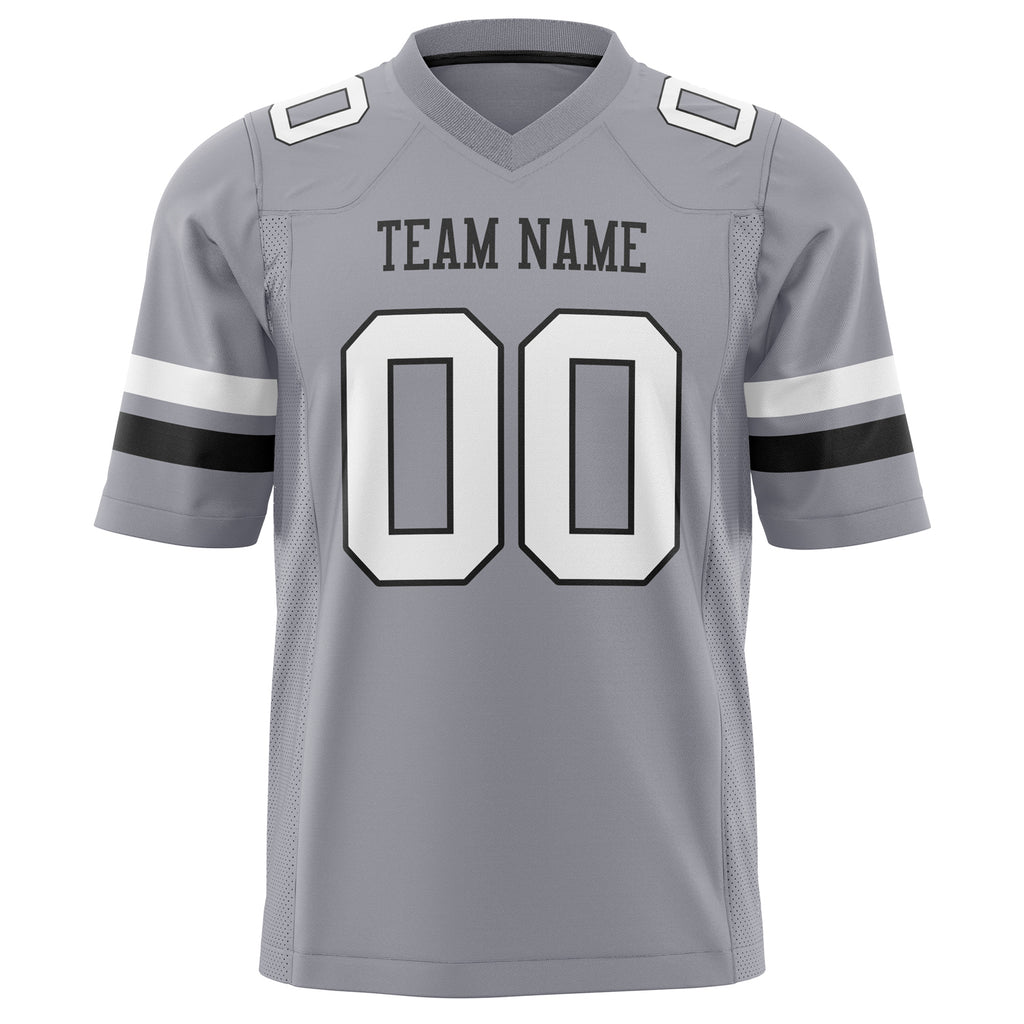 Custom Gray White Solid Colour Football Jersey
