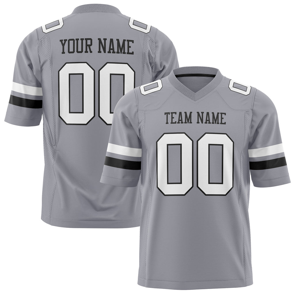 Custom Gray White Solid Colour Football Jersey FT01240725GR174