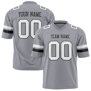 Custom Gray White Solid Colour Football Jersey FT01240725GR174