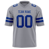 Custom Gray Royal Solid Colour Football Jersey