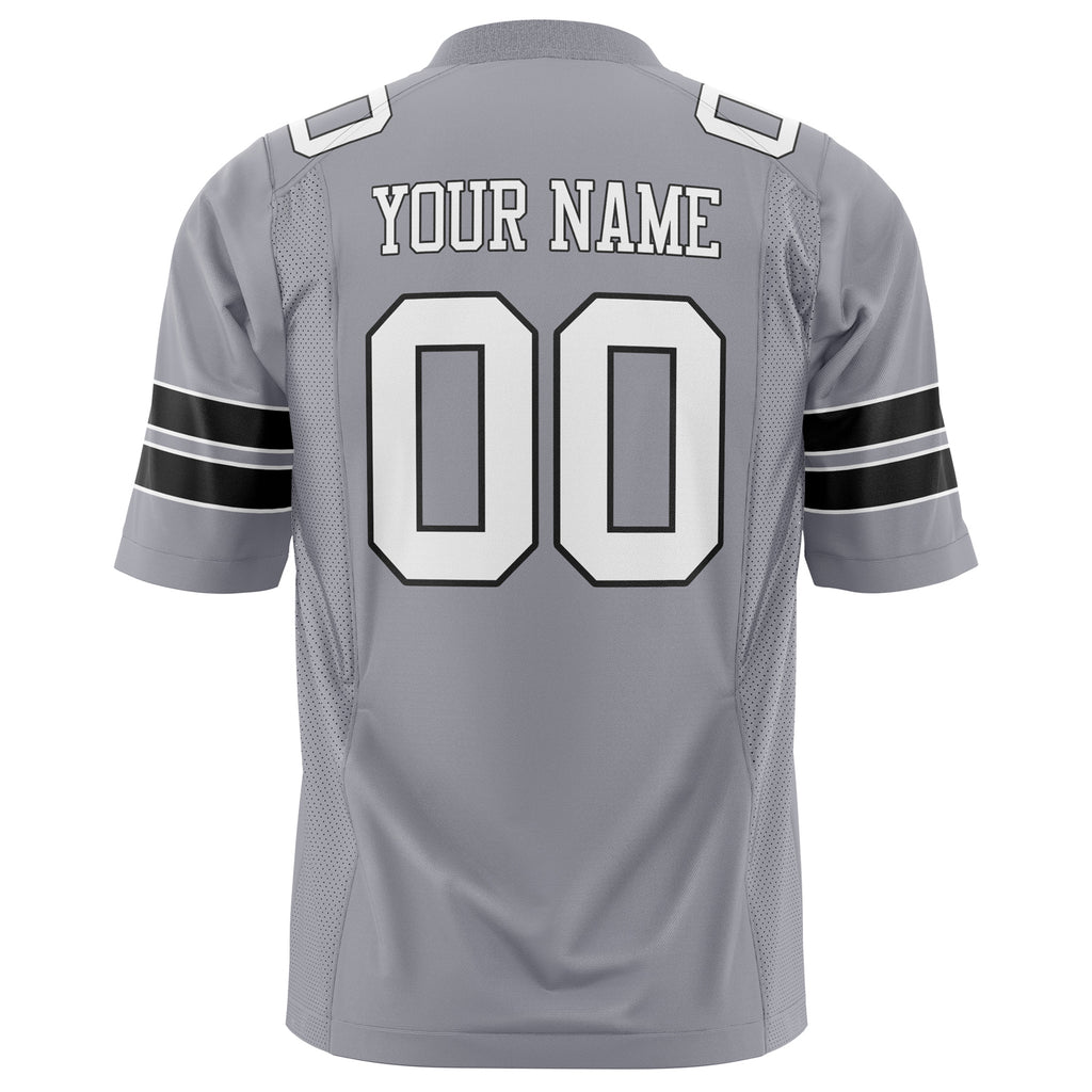 Custom Gray White Solid Colour Football Jersey