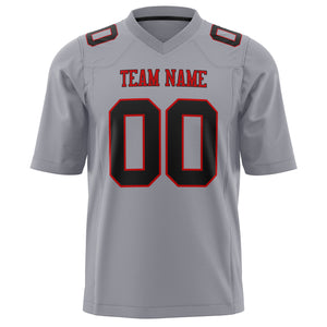 Custom Gray Black Solid Colour Football Jersey