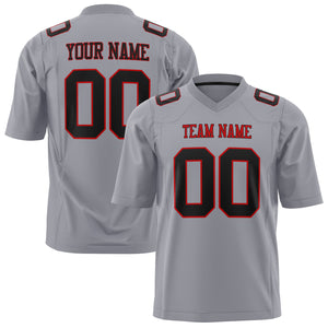 Custom Gray Black Solid Colour Football Jersey FT01240725GR180