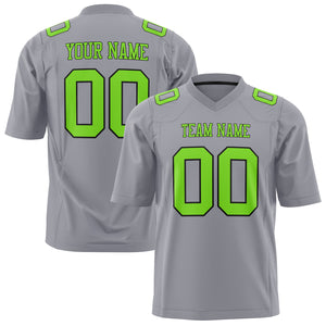Custom Gray Neon Green Solid Colour Football Jersey FT01240725GR184