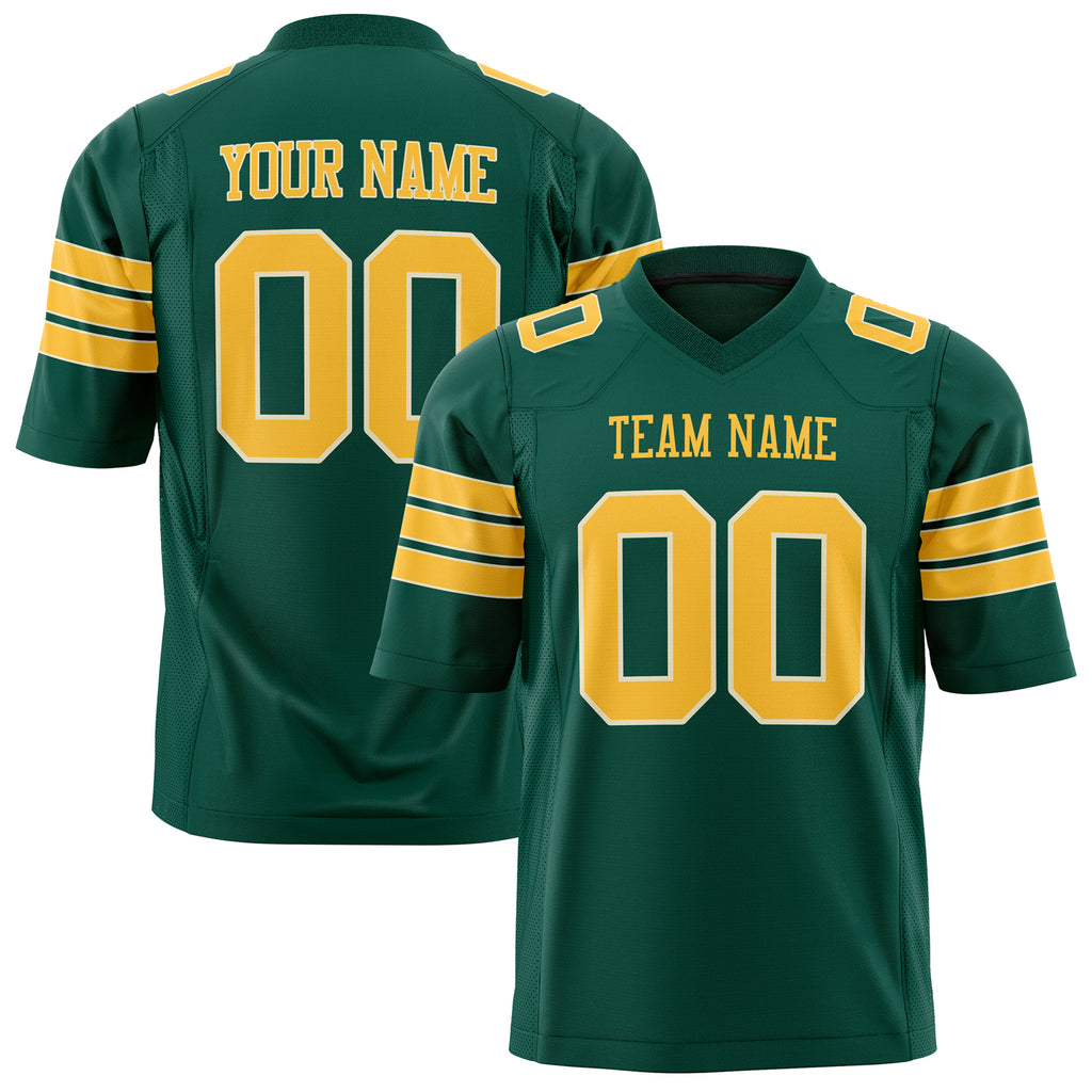 Custom Kelly Green Gold Solid Colour Football Jersey FT01240725GR190