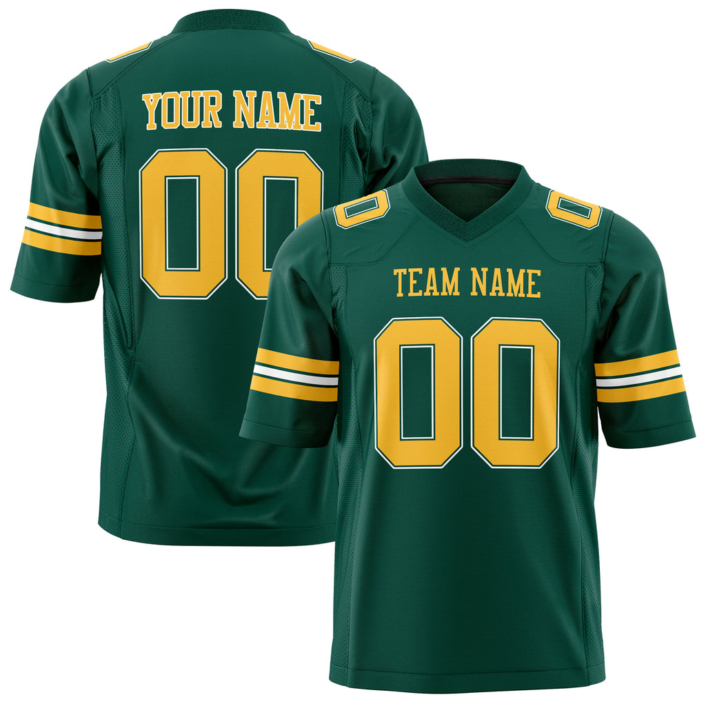 Custom Kelly Green Gold Solid Colour Football Jersey FT01240725GR191