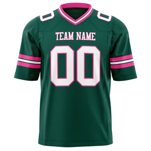 Custom Kelly Green White Solid Colour Football Jersey