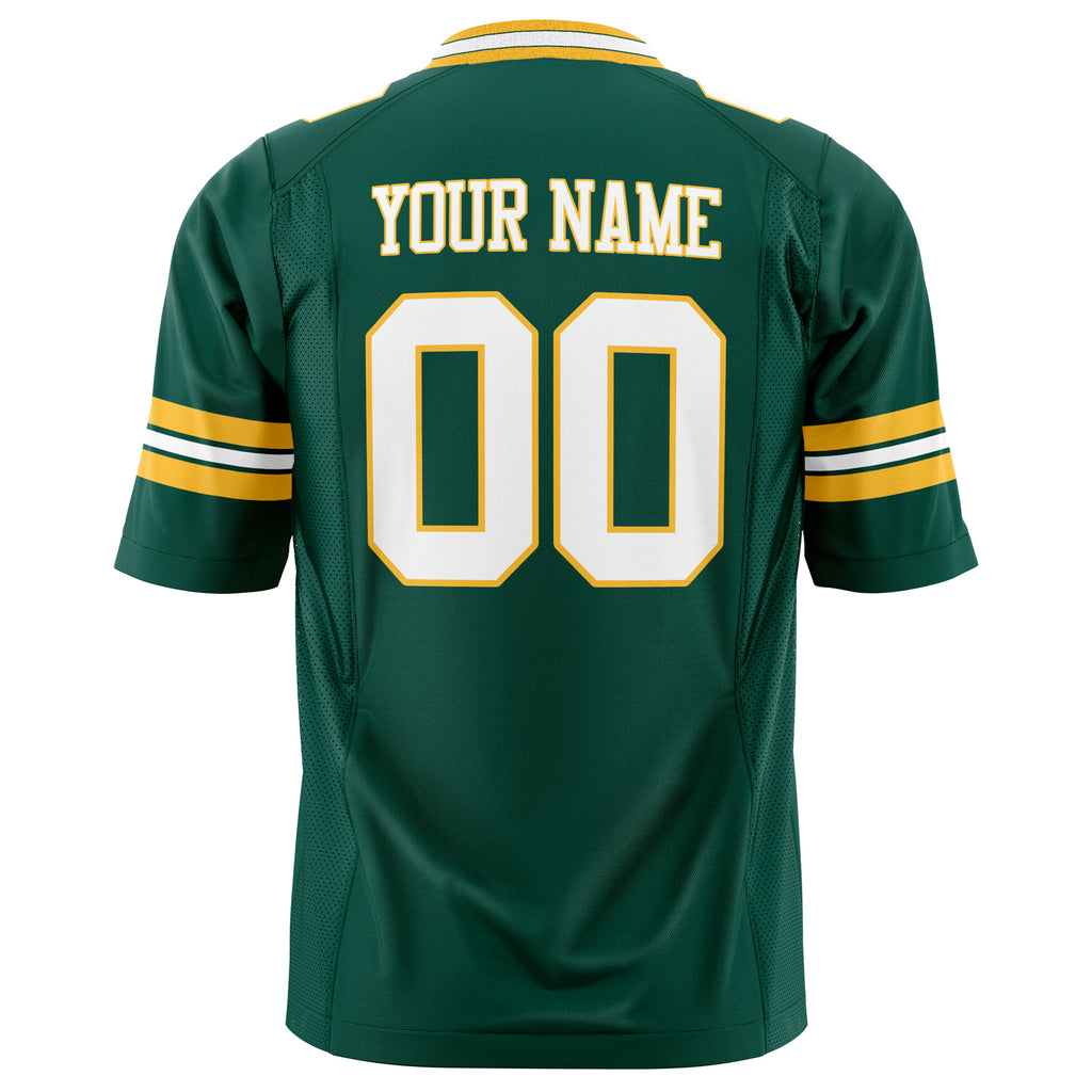 Custom Kelly Green White Solid Colour Football Jersey