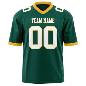 Custom Kelly Green White Solid Colour Football Jersey