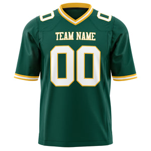 Custom Kelly Green White Solid Colour Football Jersey