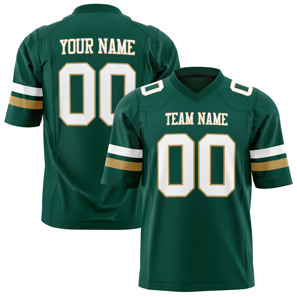 Custom Kelly Green White Solid Colour Football Jersey FT01240725GR197
