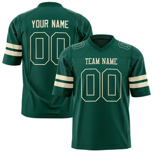 Custom Kelly Green Cream Solid Colour Football Jersey FT01240725GR199