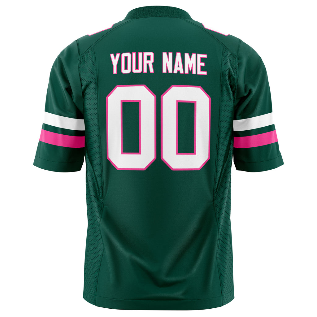 Custom Kelly Green White Solid Colour Football Jersey