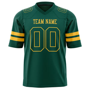 Custom Kelly Green Gold Solid Colour Football Jersey