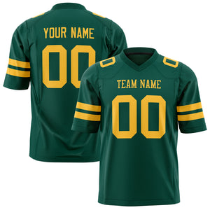 Custom Kelly Green Gold Solid Colour Football Jersey FT01240725GR205