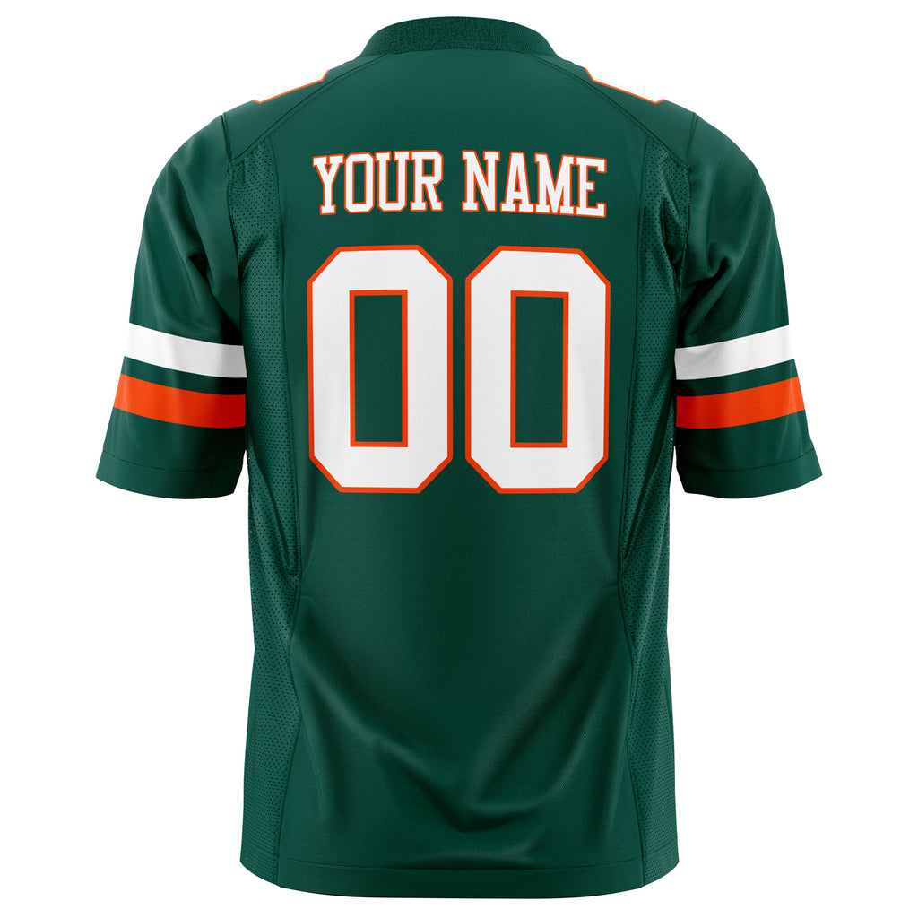 Custom Kelly Green White Solid Colour Football Jersey