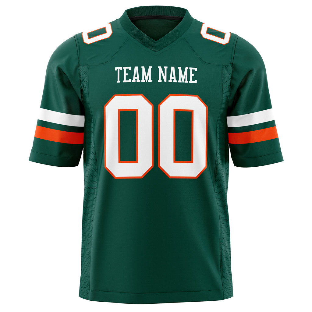 Custom Kelly Green White Solid Colour Football Jersey