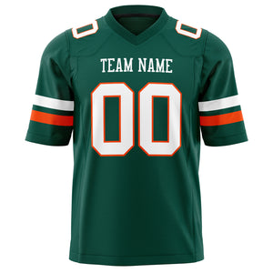 Custom Kelly Green White Solid Colour Football Jersey