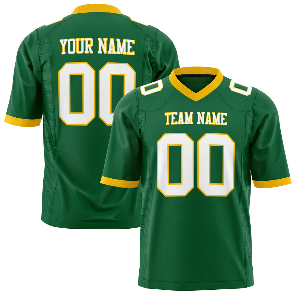 Custom Kelly Green White Solid Colour Football Jersey FT01240725KE209