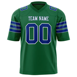 Custom Kelly Green Royal Solid Colour Football Jersey