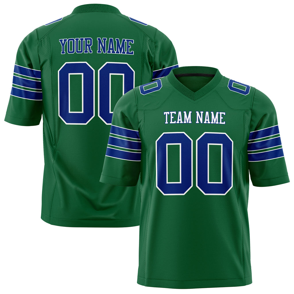 Custom Kelly Green Royal Solid Colour Football Jersey FT01240725KE211