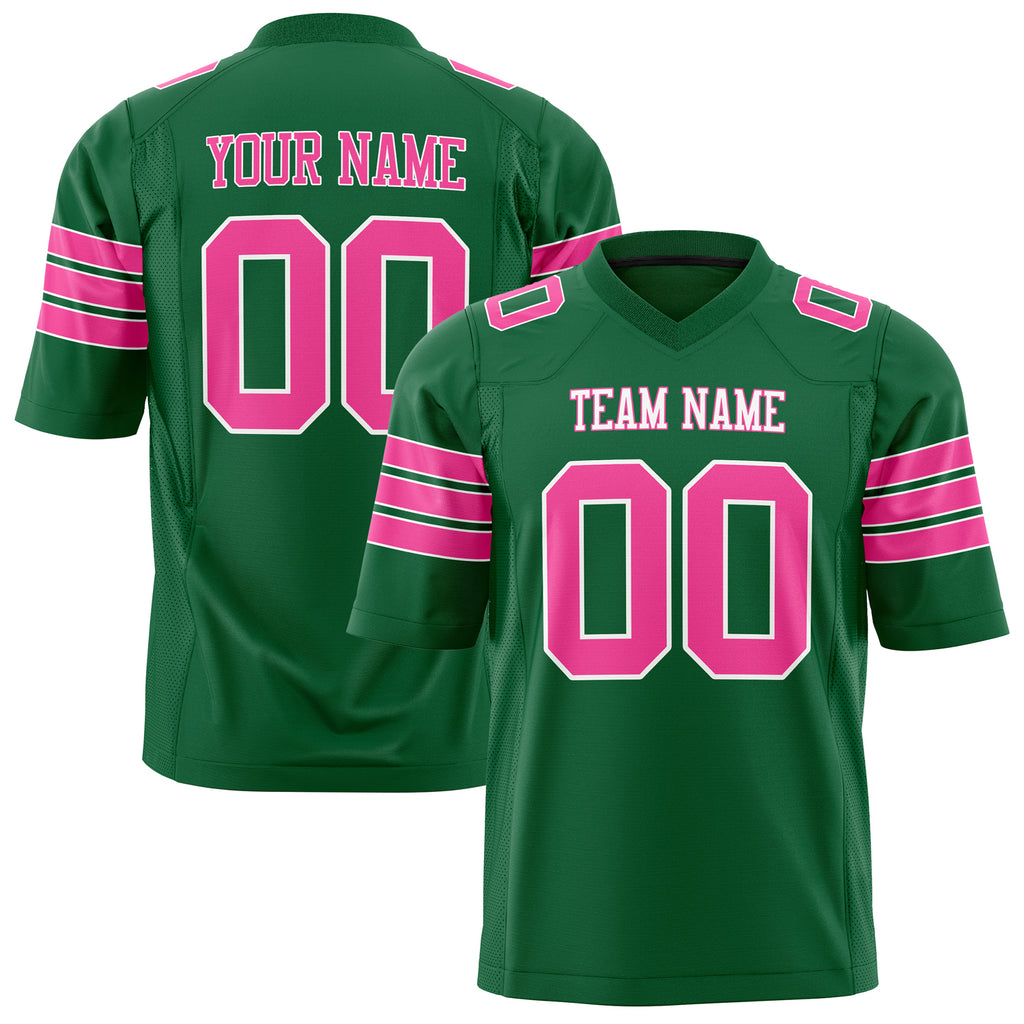 Custom Kelly Green Pink Solid Colour Football Jersey FT01240725KE213