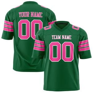 Custom Kelly Green Pink Solid Colour Football Jersey FT01240725KE213