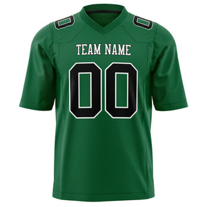 Custom Kelly Green Black Solid Colour Football Jersey