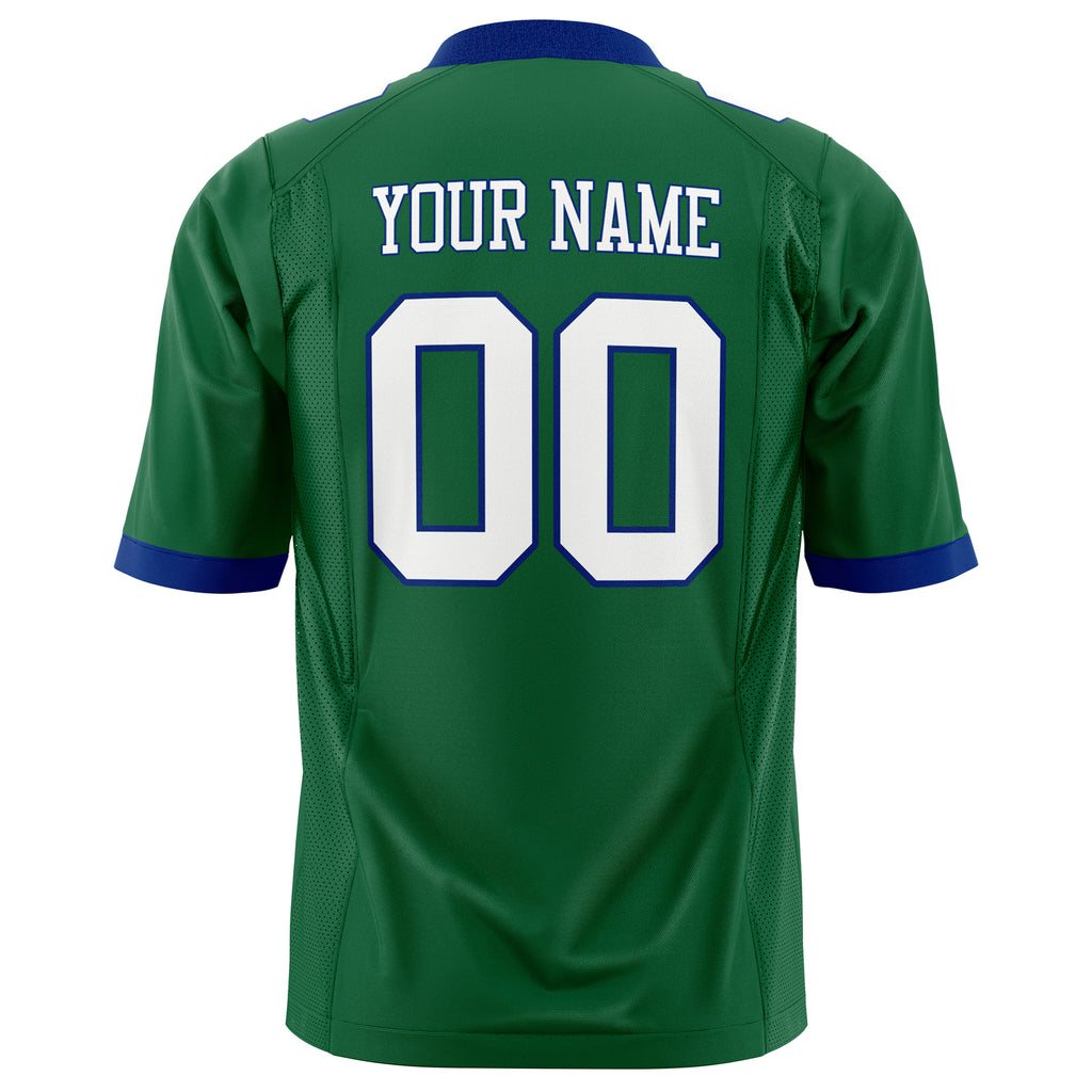 Custom Kelly Green White Solid Colour Football Jersey
