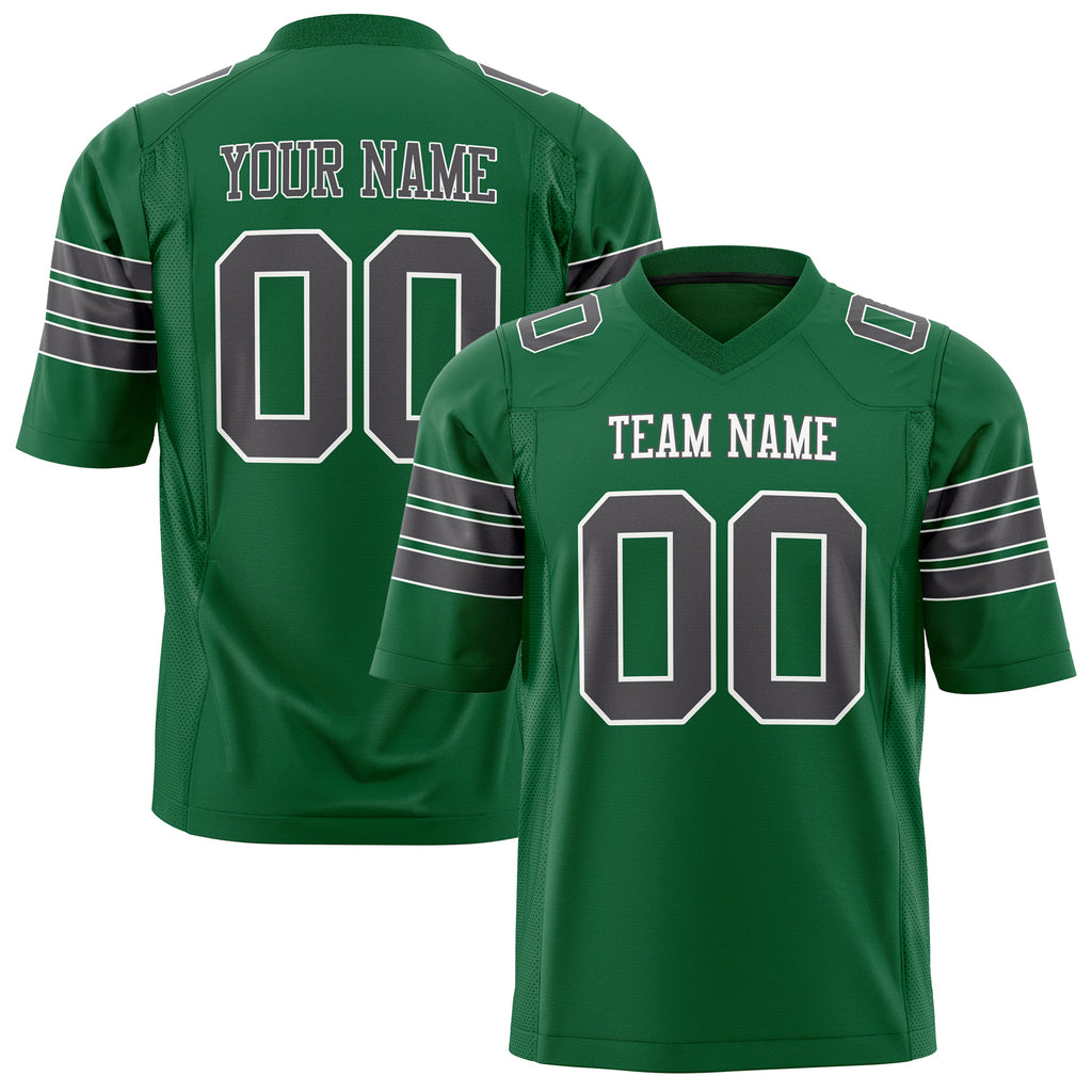 Custom Kelly Green Gray Solid Colour Football Jersey FT01240725KE218
