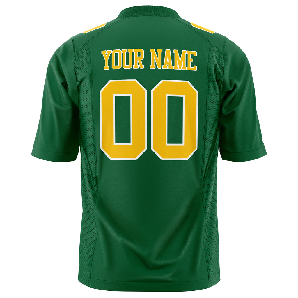 Custom Kelly Green Gold Solid Colour Football Jersey