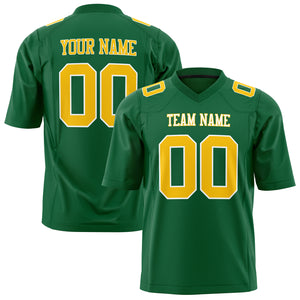 Custom Kelly Green Gold Solid Colour Football Jersey FT01240725KE219