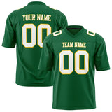 Custom Kelly Green White Solid Colour Football Jersey