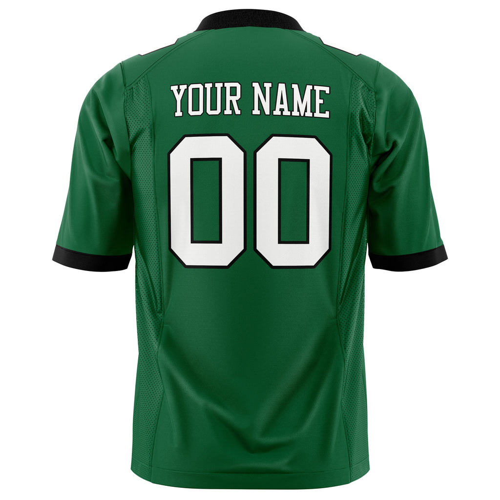Custom Kelly Green White Solid Colour Football Jersey