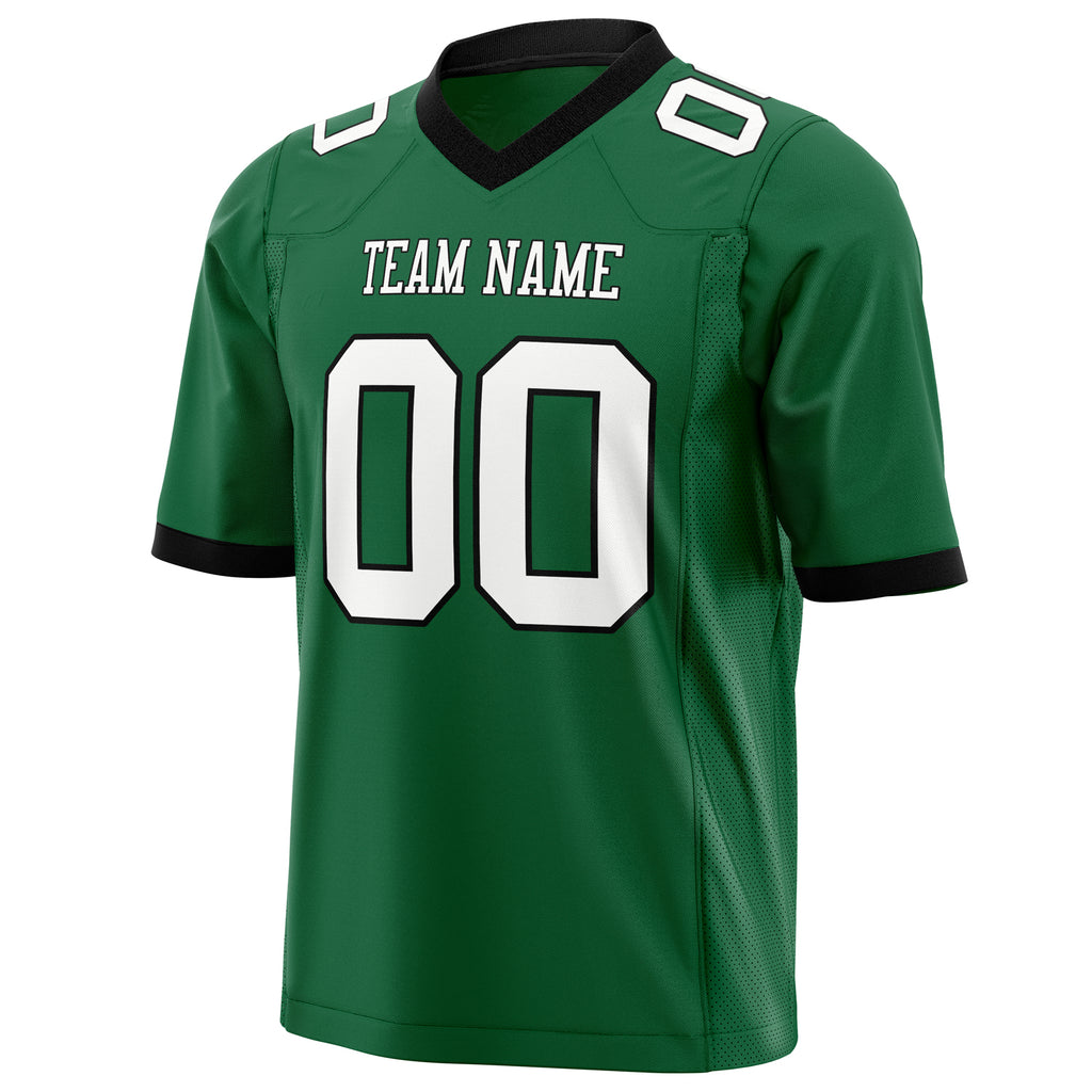 Custom Kelly Green White Solid Colour Football Jersey
