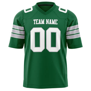 Custom Kelly Green Gray Solid Colour Football Jersey