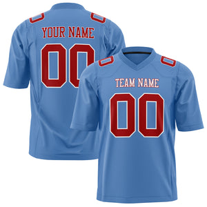 Custom Light Blue Red Solid Colour Football Jersey FT01240725LI230
