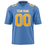 Custom Light Blue Gold Solid Colour Football Jersey