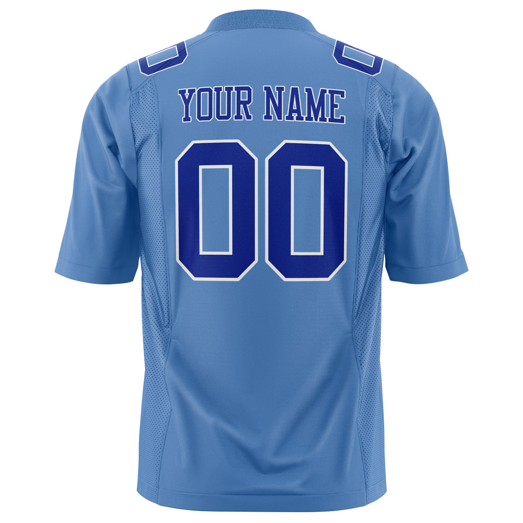 Custom Light Blue Royal Solid Colour Football Jersey