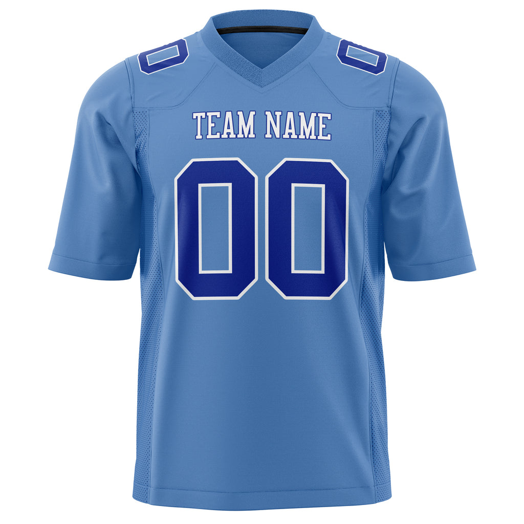 Custom Light Blue Royal Solid Colour Football Jersey