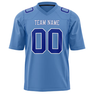 Custom Light Blue Royal Solid Colour Football Jersey
