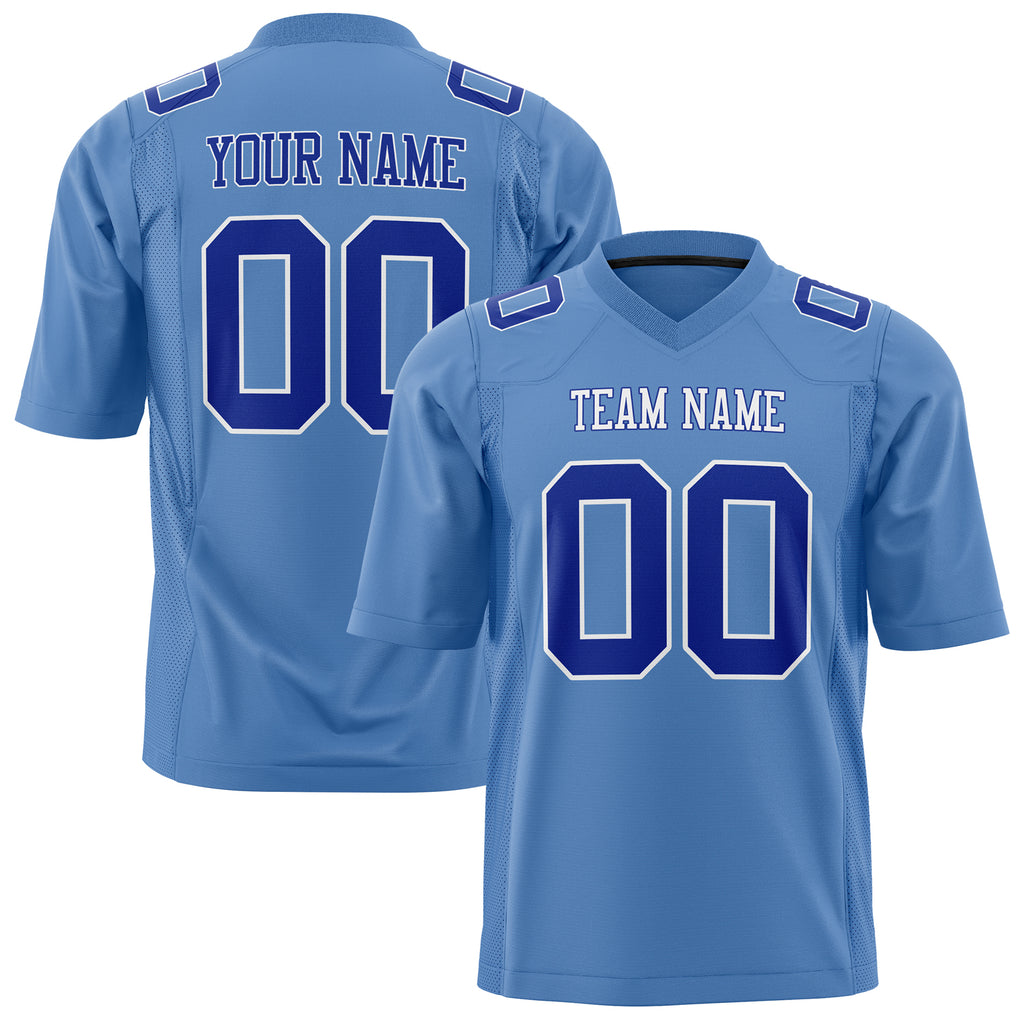 Custom Light Blue Royal Solid Colour Football Jersey FT01240725LI232