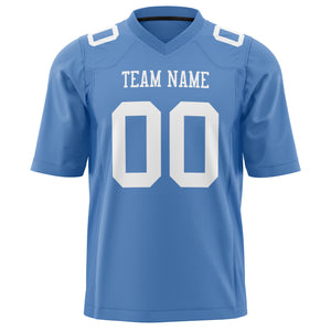 Custom Light Blue White Solid Colour Football Jersey