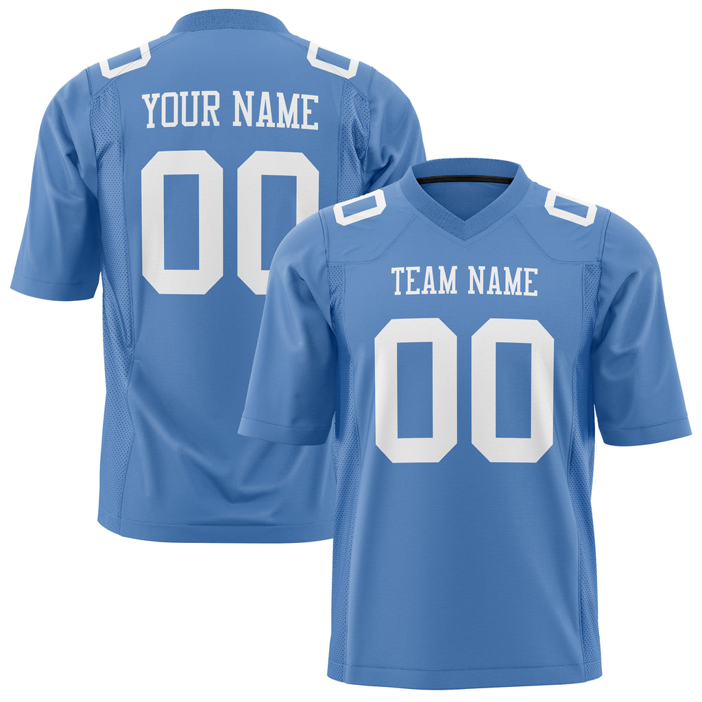 Custom Light Blue White Solid Colour Football Jersey FT01240725LI233