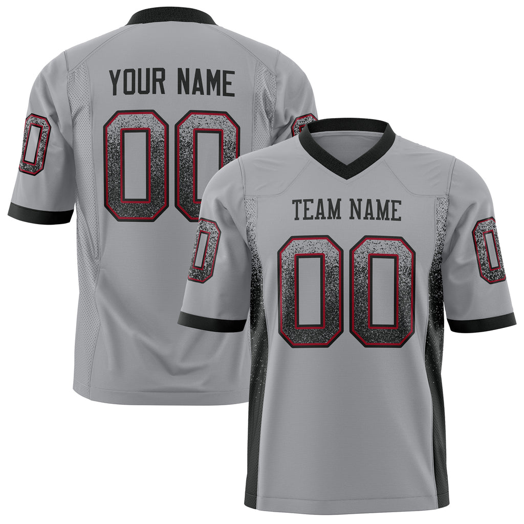 Custom Light Gray Black Solid Colour Football Jersey FT01240725LI235