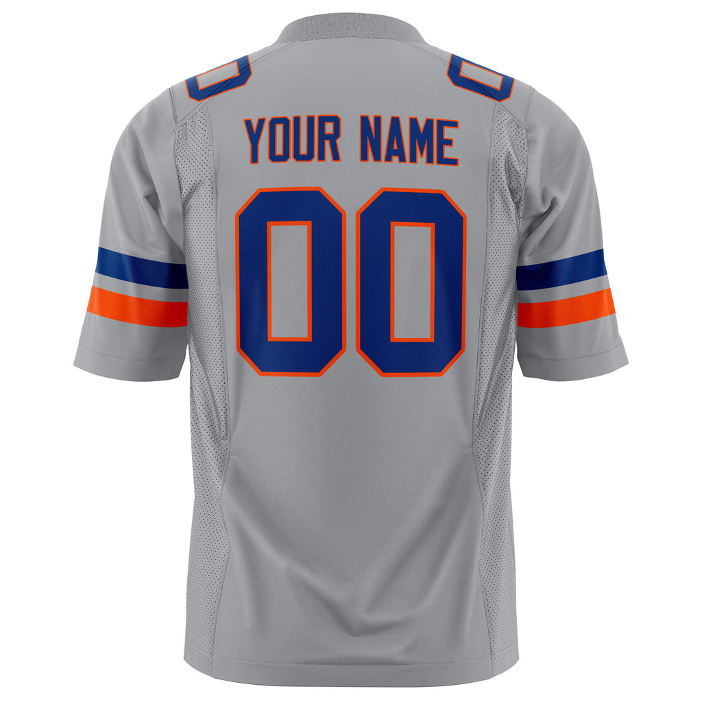 Custom Light Gray Royal Solid Colour Football Jersey
