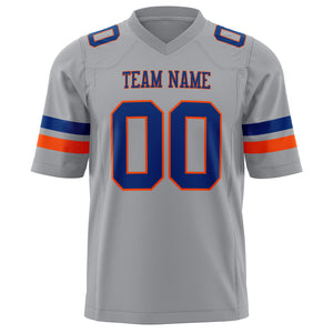 Custom Light Gray Royal Solid Colour Football Jersey