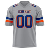 Custom Light Gray Royal Solid Colour Football Jersey